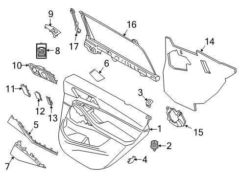 2020 BMW X7 Rear Door Cover F Left Loudspeaker Diagram for 51427454789