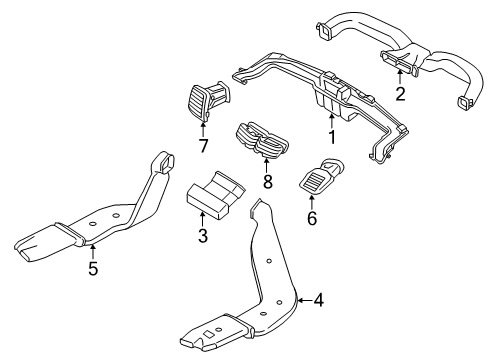 2014 Hyundai Accent Ducts Duct Assembly-Center Air Ventilator Diagram for 97410-1R000-4X