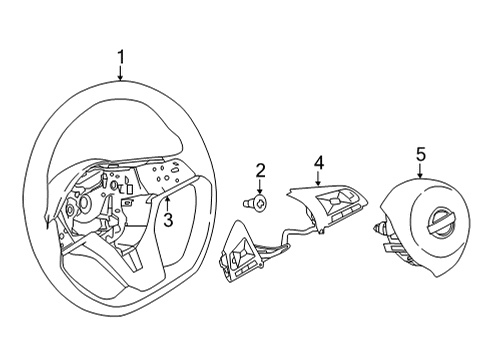 2020 Nissan Sentra Steering Column & Wheel, Steering Gear & Linkage SWITCH ASSY - STEERING Diagram for 25550-6LB0B