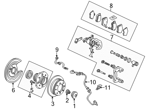 2003 Honda Accord Anti-Lock Brakes Sensor Assembly, Right Front Diagram for 57450-SDA-A11