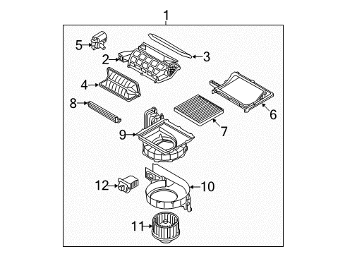 2017 Hyundai Azera Automatic Temperature Controls Case-Blower, Upper Diagram for 97111-3V010