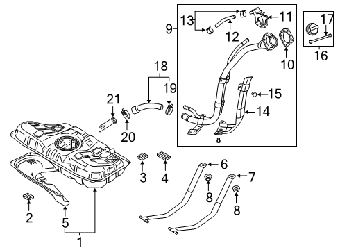 2019 Hyundai Veloster Fuel Supply Protector-Fuel Tank Diagram for 31220-J3000