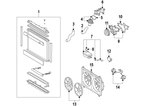 2012 Lexus LS460 Cooling System, Radiator, Water Pump, Cooling Fan Fan Diagram for 16361-38030