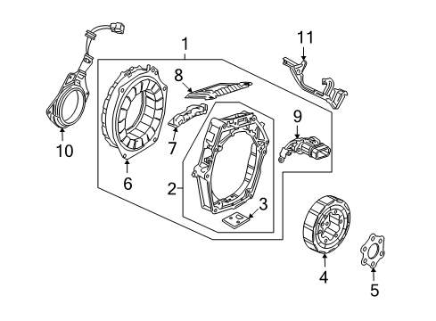 2011 Honda Civic Electrical Components Stay, Laf Sensor Diagram for 36533-RMX-000