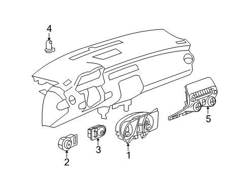 2015 Chevrolet Camaro Instruments & Gauges Cluster Assembly Diagram for 23295406