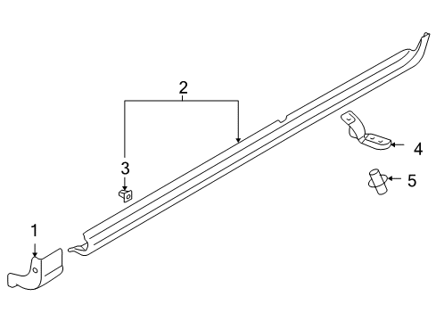 2008 Hyundai Santa Fe Exterior Trim - Pillars, Rocker & Floor Moulding Assembly-Side Sill Rear, LH Diagram for 87730-2B000