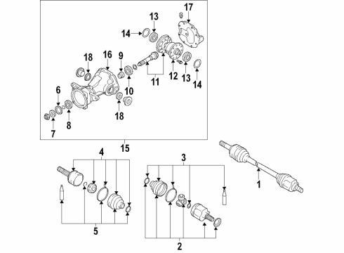 2016 Kia Sorento Rear Axle, Axle Shafts & Joints, Differential, Drive Axles, Propeller Shaft Shaft Assembly-Drive Rear Diagram for 49601C5000