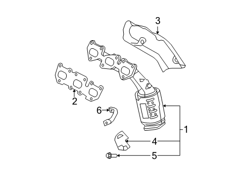 2009 Kia Sorento Exhaust Manifold Exhaust Manifold Catalytic Assembly, Left Diagram for 285103C015