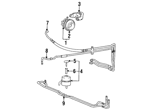 1990 Mitsubishi Precis P/S Pump & Hoses, Steering Gear & Linkage Filter-Power Steering Reservoir Diagram for 57194-36000