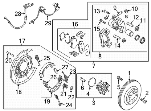 2018 Genesis G80 Brake Components Brake Assembly-Rear Wheel, LH Diagram for 58210-B1300