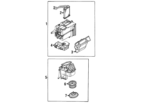 1990 Toyota Corolla Heater Components Heater Assembly Diagram for 87150-12540