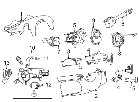 2014 Buick Verano Shroud, Switches & Levers Steering Sensor Assembly Diagram for 13589398