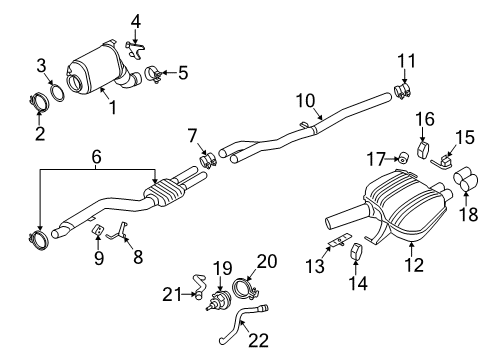 2014 BMW 535d Exhaust Components Rear Muffler Diagram for 18307823926