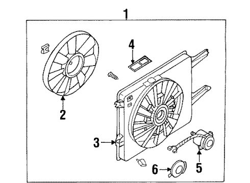 1994 Nissan Quest Cooling System, Radiator, Water Pump, Cooling Fan Motor Assy-Fan & Shroud Diagram for 21481-0B701