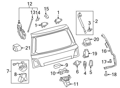 2019 Lexus LX570 Lift Gate - Lock & Hardware Hinge Diagram for 68810-60041