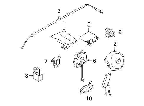 2011 Nissan Cube Air Bag Components Sensor-Side AIRBAG Center Diagram for K8820-1FC0A