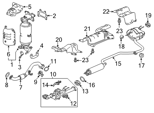2019 Honda Accord Exhaust Components Plate, R. Muffler Baffle Diagram for 74651-TVA-A00