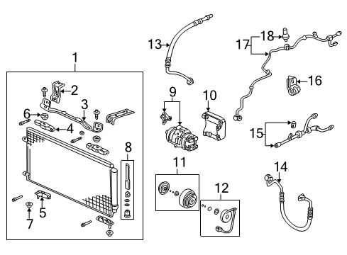 2000 Honda Odyssey Switches & Sensors Mount, Condenser Diagram for 80175-S0X-A21