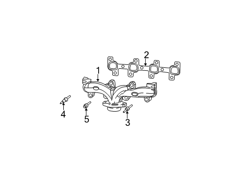 2003 Dodge Ram 1500 Exhaust Manifold Stud Diagram for 6505257AA