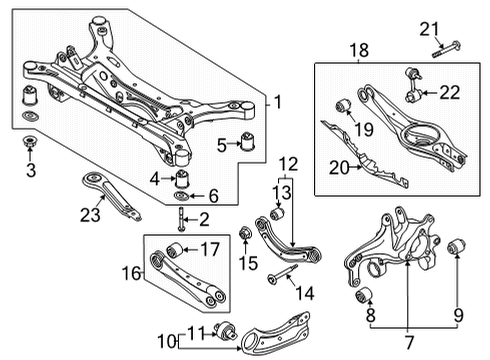 2022 Hyundai Sonata Rear Suspension Arm Complete-RR LWR, LH Diagram for 55210-L0000