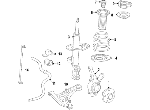 2017 Toyota Yaris iA Front Suspension Components, Lower Control Arm, Stabilizer Bar Stabilizer Link Diagram for 48820-WB002