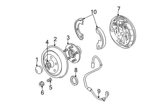 2005 Dodge Neon Brake Components Brake Pads Diagram for 5014438AA