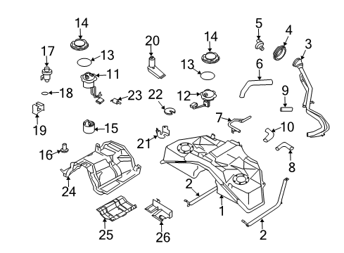 2004 Infiniti G35 Fuel Supply Tube Assy-Filler Diagram for 17221-EY80B