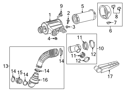 2020 Chevrolet Express 3500 Air Intake Rear Duct Connector Diagram for 84147588