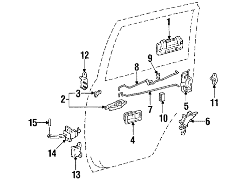 1997 Toyota Land Cruiser Rear Door - Lock & Hardware Rear Door Outside Handle Assembly, Left Diagram for 69240-60020-G0