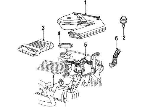 1986 Cadillac Seville Air Intake Element-Air Filter Diagram for 25043852