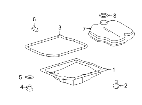 2015 Scion xB Automatic Transmission Transmission Pan Diagram for 35106-28090