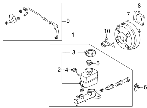 2005 Kia Amanti Stability Control Cylinder Assembly-Brake Diagram for 585103F100
