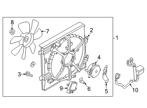 2016 Nissan Juke Cooling System, Radiator, Water Pump, Cooling Fan Bracket Motor Fan Diagram for 21485-1KC0B