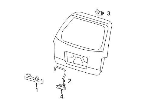 2004 Ford Freestar Lift Gate Control Assembly Diagram for 3F2Z-1743170-BA