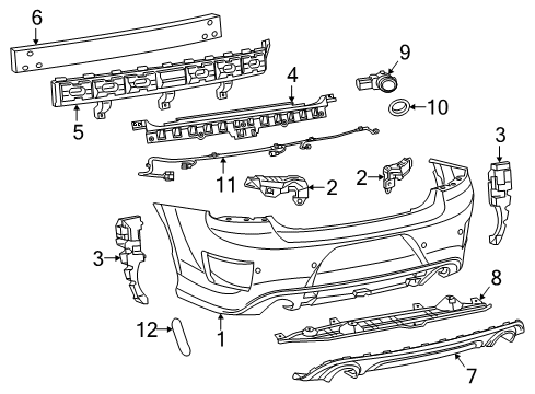 2016 Dodge Charger Parking Aid Rear Bumper Cover Diagram for 5PP50TZZAD