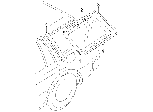 1988 Toyota Corolla Quarter Panel - Glass & Hardware WEATHERSTRIP, QUARTE Diagram for 62741-12140