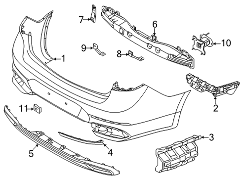 2020 Kia Cadenza Bumper & Components - Rear Beam-Rr Bumper Diagram for 86631F6600
