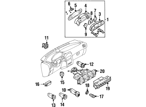 2000 Kia Sportage Switches Speedometer Assembly Diagram for 0K08A55471