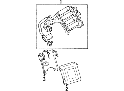 1998 Hyundai Sonata Powertrain Control Coil Assembly-Ignition Diagram for 27301-33520