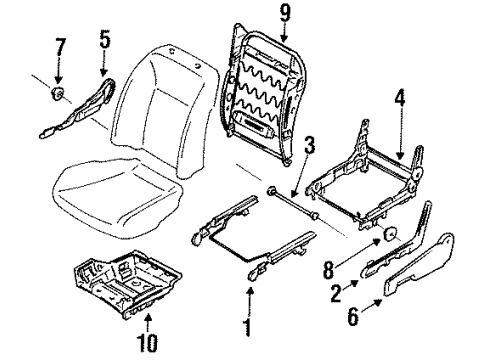 1996 Infiniti G20 Power Seats Front Seat Switch Assembly, Right Diagram for 87016-79J60