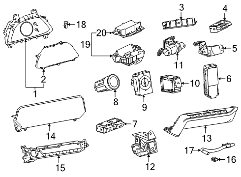 2019 Lexus UX200 Switches Switch Assembly, Stop La Diagram for 84340-19085