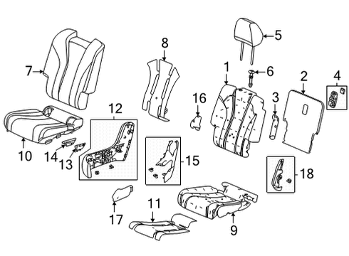 2022 Acura MDX Second Row Seats Lever (Deep Black) Diagram for 81353-TYA-A21ZA