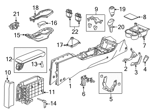 2016 Honda CR-Z Center Console Armrest Assembly, Console (Thread Medium Gray) Diagram for 83470-SZT-A01ZB