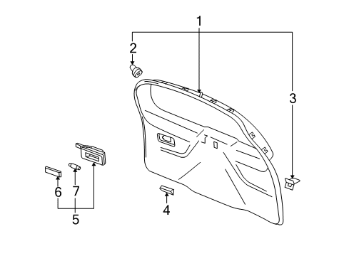 2009 Cadillac SRX Interior Trim - Lift Gate Lift Gate Trim Hole Plug Diagram for 25732248