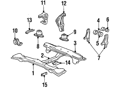 1988 Acura Legend Engine & Trans Mounting Bracket, Front Engine Mounting (At) Diagram for 50825-SK2-981