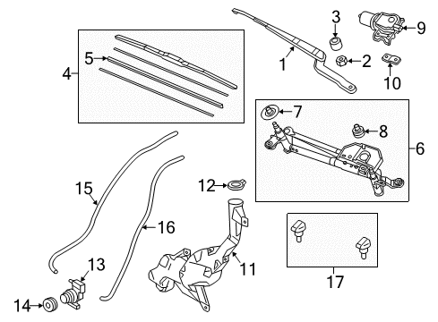 2013 Acura RDX Wiper & Washer Components Windshield Wiper Blade (400MM) (LH)(Passenger Side) Diagram for 76630-TX4-A02