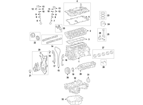 2013 Scion iQ Engine Parts, Mounts, Cylinder Head & Valves, Camshaft & Timing, Oil Pan, Oil Pump, Crankshaft & Bearings, Pistons, Rings & Bearings, Variable Valve Timing Crankshaft Diagram for 13401-47011