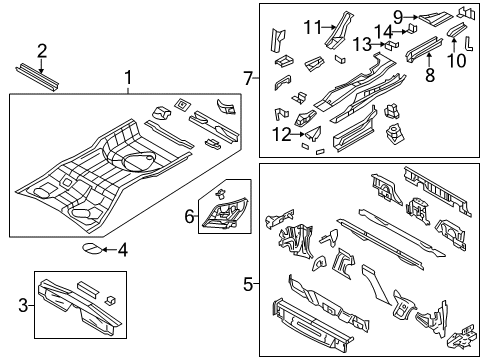 2012 Chrysler 200 Rear Body - Floor & Rails CROSSMEMBER-Rear Floor Diagram for 5115540AA