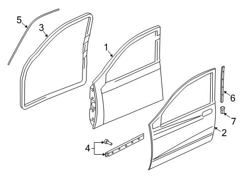 1997 Dodge Dakota Door & Components Seal-Body Side Diagram for 55257425AA