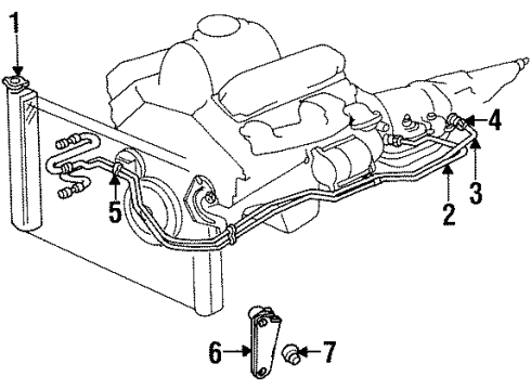 1999 Dodge Ram 1500 Trans Oil Cooler Tube-Oil Cooler Diagram for 52028767AC